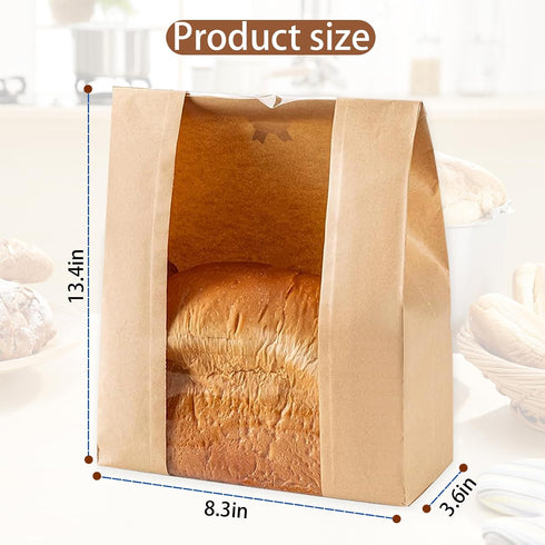Crpzszshtp 50% 25 Bread Bags -Sourdough Bread Bag for Homemade Bread with Window, Thicker Large Bakery Bags for Storage