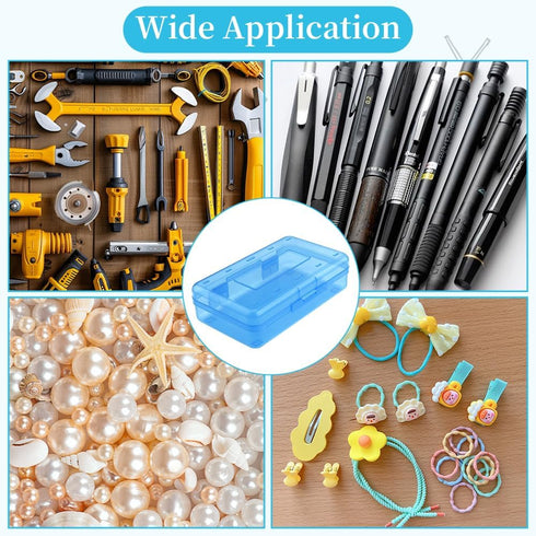 Pencil Box, Clear Pencil Case, Large Capacity Plastic Hard Pencils Case Crayon Box with Snap-Tight Lid Stackable