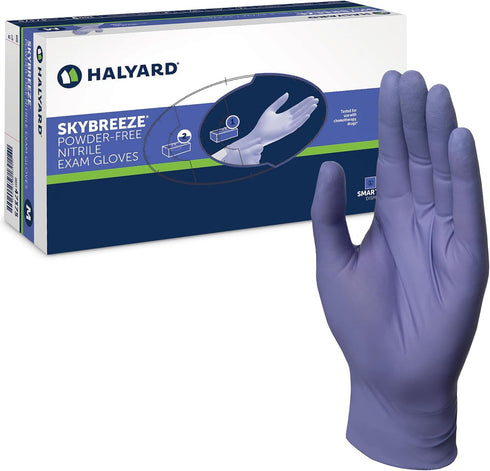 HALYARD SKYBREEZE Nitrile Exam Gloves, Powder-Free, 3.5 mil