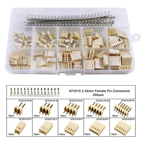 GeeBat 300pcs 2.54mm KF2510 Connector Kit with Female Pin Headers, 2/3/4/5/6 Pin Housing Connector