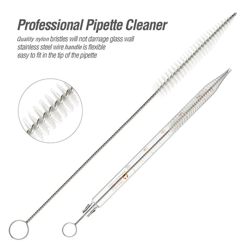 4Pcs 10ml Glass Graduated Dropper Pipette for Liquid Essential Oil with Rubber Cap and 2Pcs Cleaning Brush