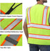 Reflective Vest, High Visibility Two Tone with Pockets and Zipper, ANSI Class 2 Compliant, Yellow with Orange Trim