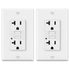 ELECTECK 2 Pack GFCI Outlets 20 Amp, Non-Tamper Resistant, Decor GFI Receptacles with LED Indicator