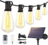 Larkvue 48FT Solar String Lights Outdoor with Remote, Waterproof Dimmable Patio Lights
