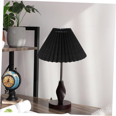 Housoutil Lamp Shade Protector Lamp Black Table Decor Cover Pleated Table s Shades Chandelier Wall Fabric Pleated Light