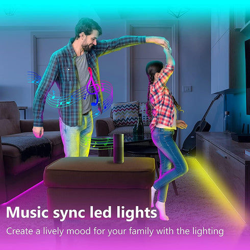 200 GUPUP FT LED Strip Lights,Color Changing LED Lights for Bedroom,Built-in-Mic,Music Sync Tape Lighting,Phone Smart