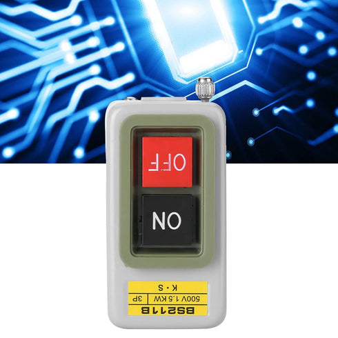 BS211B 3P AC Motor On Off Switch, Self-Locking Push Button Power Switch 220V/380V