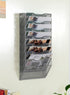 EasyPAG Wall File Organizer, 8 Tier Hanging File Holder for Home Office, Silver