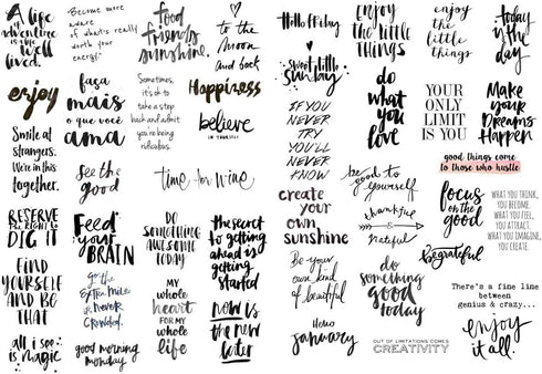Seasonstorm Black Chat Word Small Talk Bless Saying Decoration Stickers for Scrapbooking Diary (PK281)