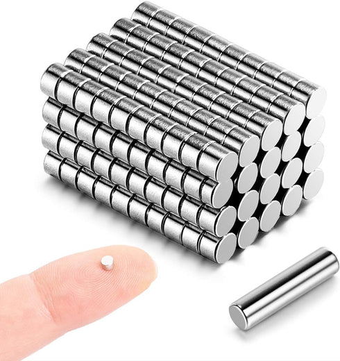 Tiny Magnets - 200pcs 3mm x 2mm Round Magnets for Crafts, Miniatures & Models with Storage Case