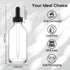 42 Pack 4oz Clear Glass Bottles with Glass Eye Droppers for Essential Oils, Perfumes & Lab Chemicals (Includes Brush,
