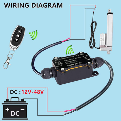 12V 48V 8A 12V 165 Doors,Winch Forward and Reverse Remote Switch,DC to Waterproof Remote Control Switch,Linear Actuator