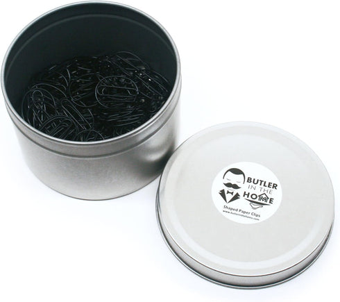 Butler in the Home 100 Count Black Paper Clips for A-Z Alphabet Letters or 0-9 Numbers, Gift Box Included