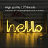 Neon Light, LED Hello Neon Word Sign, Decorative Lights for Kids Room, USB Battery Powered, Warm White