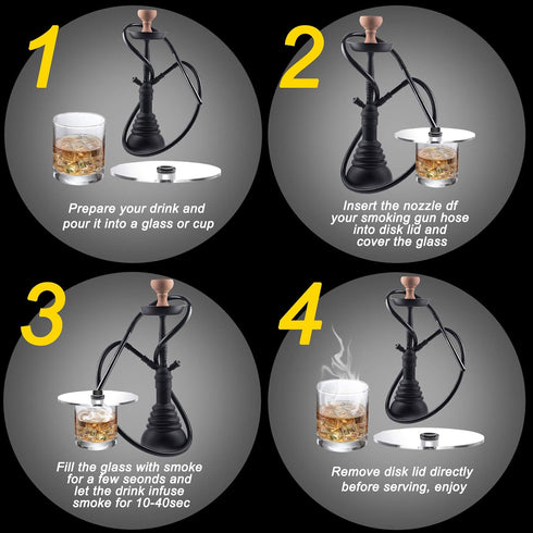 Patelai 3 Pieces Smoking Gun Cup Covers, Infuser Lids for Cocktail Drinks, Smoking Gun Accessories for Wine Cups