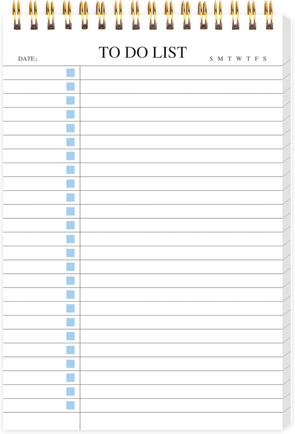 KAICN To Do List Notepad, Undated Daily Planner with Checklist, Spiral Waterproof Notepad for Office Supplies, School