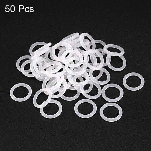 uxcell Silicone O-Rings, VMQ Seal Gasket 14mm OD 10mm ID 2mm Width for Compressor Valves Pipe Repair, White, 50 Pack