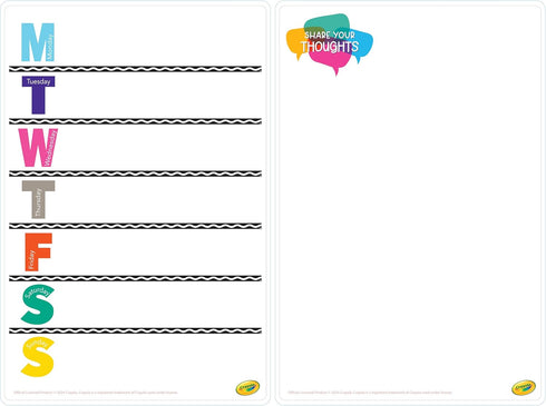 Large Dry Erase Weekly Calendar + Memo Board, Whiteboard for Home, School Classrooms, or Office Use