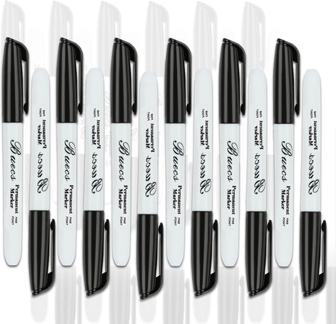 Permanent Markers, 80 Count Black Fine Point, Waterproof & Smear Proof Markers, Quick Drying Office Supplies for Home
