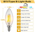 B11 Bulb, E12 4W/40W 2700K Dimmable, 6-Pack Type B LED Filament Base, Equivalent Warm White Clear Glass, Ideal
