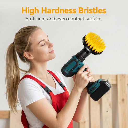 moheaaei 12 4 Inch Set Pcs Drill Brush Attachment, Power Scrubber Cleaning Kit Multi Purpose Brushes for Kitchen Tile