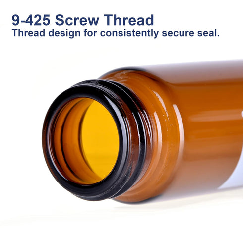 ESHATO 4ML Autosampler Vial, 100 Pack HPLC/GC Amber Vials with Screw Cap, Writing Patch, White PTFE and Silicone Septa