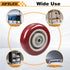 1Pc 3.5 Inch 3.5" 1.26" 3/8" Push Cart Wheels, x PU Caster Wheels Bearings Repair Kits with Axle, Heavy Duty