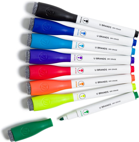 U Brands Magnetic Board Accessory Set, Includes Dry Erase Markers, Magnets, Eraser, 13 Pieces