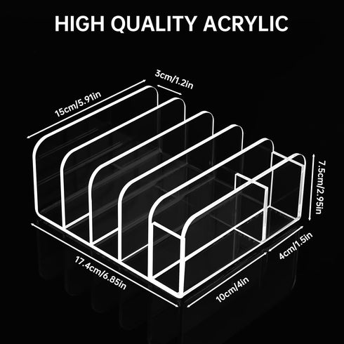 NiHome Spacious Clear Acrylic Desk Mail Sorter, Multipurpose Organizer for Office Supply & Pen Storage