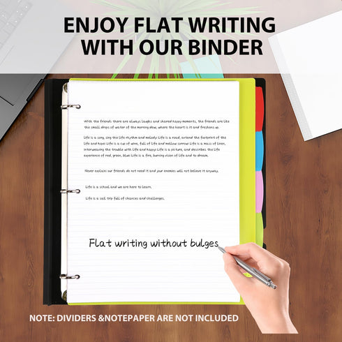 Telescoping 3 Ring Binder-4PCS, Flexible Binder with Elastic Spine, 3 Round Rings, Flat Writing Binder, 4 Colors