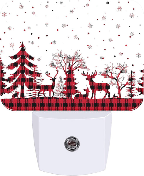 AKKAVNIA Night Light New Year Pattern Plug-in Wall LED Night Lamp with Dusk-to-Dawn