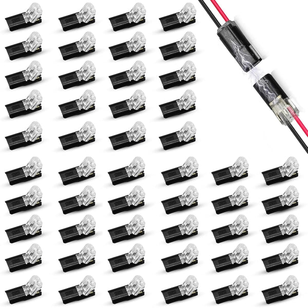 UT-LNTELA 50 Pack Wire Connectors, Low Voltage 2 Pin Quick Splice Wire Connectors,