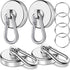 Magnetic Hooks Heavy Duty 150Lbs, 4 Pack Super Strong with Swivel Carabiner for Hanging