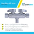 SharkBite Crimp Dual Shut Off Valve, Push to Connect Brass Plumbing Fitting, PEX, PE-RT