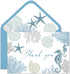 Whaline 50 Pcs Ocean Sea Thank You Cards Blue Coral Seashell Greeting