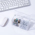 Yeeco Clear Acrylic Capsule Holder with Lid 2 Section Plastic Drawer Box Organizer for Jewelry, Candy, Makeup