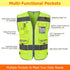 9 (G100S-Yellow, TCCFCCT Security Vest for Security Guard Pockets High Visibility Reflective Safety Vest for Men Women