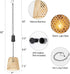 6-Hour 1 Pack pearlstar Battery Operated Hanging Lantern Indoor Outdoor Chandelier for Gazebo Boho Rattan Pendant