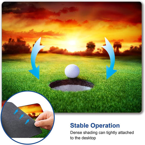 Mouse Pad, Ball in Hole Golf Rectangle Custom Designs, Waterproof Anti-Slip Rubber Mousepad for Office Accessories Desk