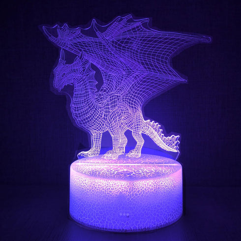 JOCHUI 3D 16 Dragon Night Light, Anime Dragon Illusion Table Lamp with Colors Remote Control Touch Lamp LED USB Night