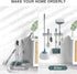 Mop Broom Holder Wall Mounted, SUS304 Stainless Steel Organizer with 2 Installation Methods, Heavy Duty with Hooks, 2PCS