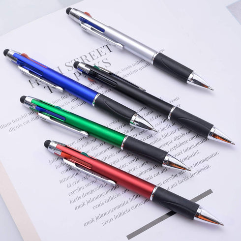 MiSiBao 5-Count Multi Colored Ballpoint Pen Set, 4-Color Medium Point (1.0mm) Touch Screen Stylus