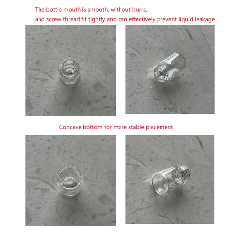 2ml Clear Glass Vials with Screw Caps and Plastic Stoppers, 50PCS Leak-Proof Sample Vials