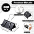 Yexiya 300 Pcs Large Binder Clips, Bulk Big Paper Clamps for Teachers, Students, School Office Supplies (Black, 1.61