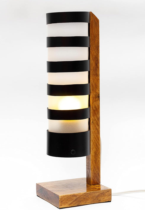 Desk Lamp for Bedside Table with 1 Watt Yellow LED Bulb, Handmade Nightstand Lamp for Bedroom