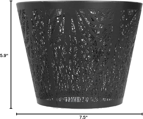 Wrought Iron Lamp Shade - Carved Forest Tree Shaped E27 Mini Lampshade for Bedroom Decor (Black)