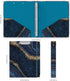 Ospelelf 1 Inch 3 Ring Binder, Cute Blue Marble Binder for Letter Size (11" x 8.5") with 5 Tab Dividers and Low Profile