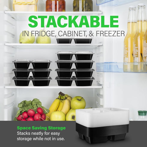 10 Pack 10 3 Bexter Compartment Trays with Lids for Takeout and Food Storage / Section compartment for portion control