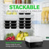 10 Pack 10 3 Bexter Compartment Trays with Lids for Takeout and Food Storage / Section compartment for portion control