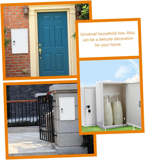 Package Zerodeko Milk Box Lock Outdoor Box Wall Mount Plastic Case for Envelopes Magazines Bottles